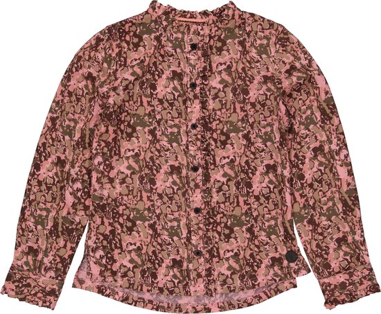 Meisjes blouse - Ami - AOP zalmroze stippen