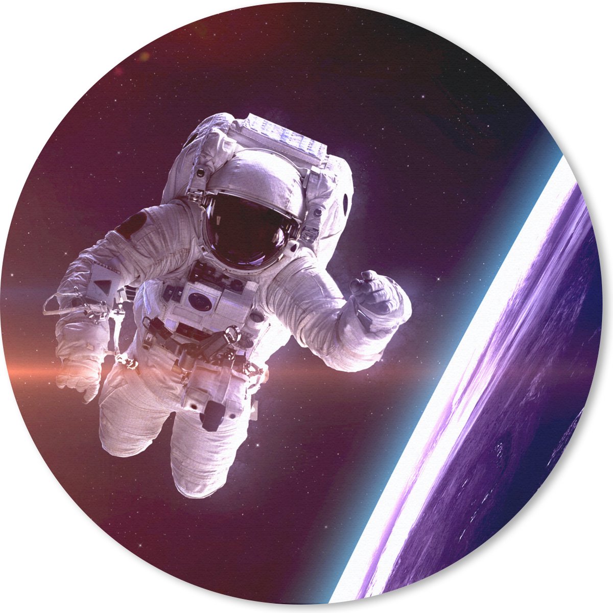 Muismat rond 30x30 cm - Mousepad Ruimte - Aarde - NASA - Jongens - Kids - Kinderen - Ronde muismatten