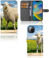 Telefoon Hoesje iPhone 14 Plus Wallet Book Case met foto Schaap en Lammetje