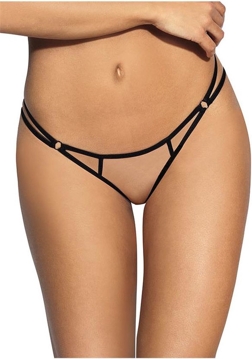 IR Kira set with open bra black-gold
