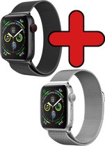 Milanese Horlogeband Geschikt voor Apple Watch 8 41 mm Bandje Milanees - Polsbandje Met Magneetsluiting Geschikt voor Apple Watch 8 41 mm Bandje Milanees - Zwart & Zilver