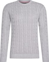 Cappuccino Italia - Heren Sweaters Cable Pullover Grijs - Grijs - Maat XL