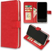 Casemania Hoesje Geschikt voor Samsung Galaxy A9 2018 - Portemonnee Book Case - Kaarthouder & Magneetlipje - Rood