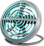 Ventilateur USB - Shiqu Fany - Mini Ventilateur De Table - Inclinable - Interrupteur Marche/Arrêt - Rond - Grijs/ Blauw