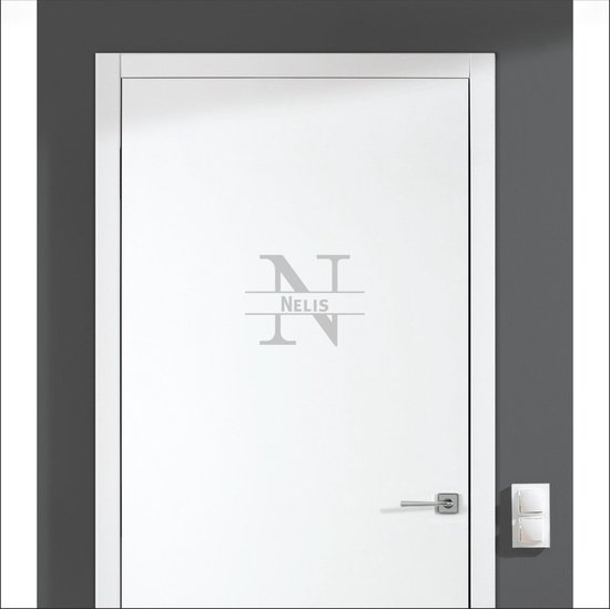 Sticker pour porte avec nom - Nelis - Argent