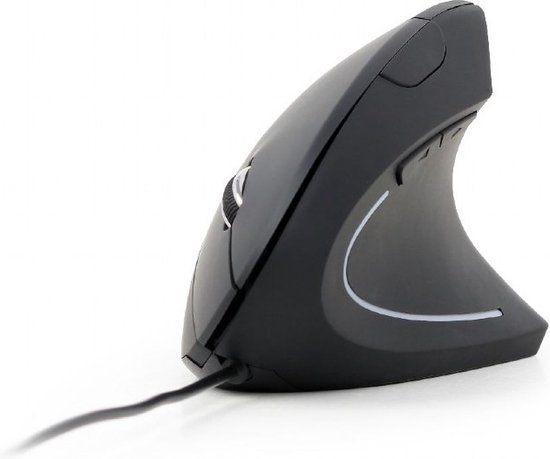 Gembird ergonomische bedrade USB muis met 6 knoppen - 1200-3200 DPI / zwart - 1,35 meter