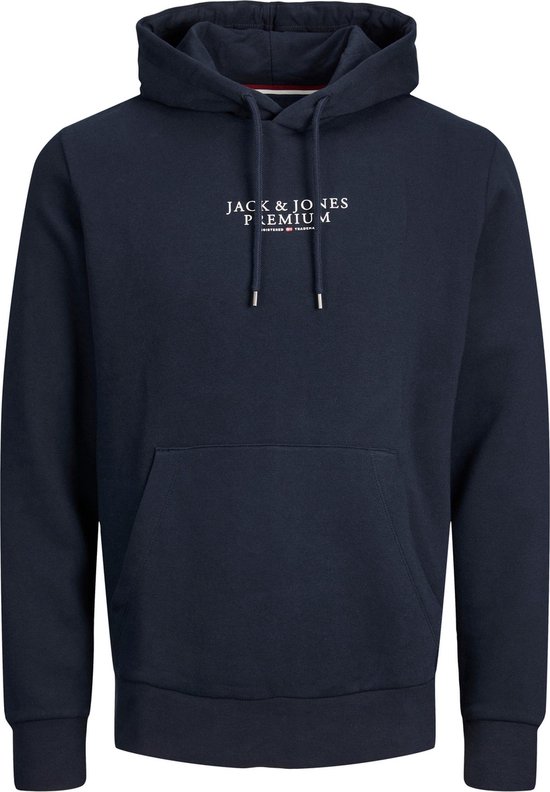 JACK & JONES Arie sweat hood slim fit - heren hoodie katoenmengsel met capuchon - blauw - Maat: S