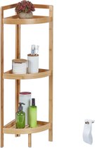 Relaxdays bambou - étagère de salle de bain 90 x 36,5 x 26 cm - étagère de cuisine 3 niveaux - étagère debout