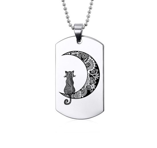 Collier en acier inoxydable - Cat Moon