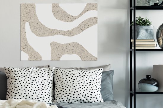 Tableau sur toile 80x60 cm - Décoration murale abstraite - Terrazzo - Design - Beige - Décoration murale salon - Décoration chambre - Accessoires de décoration - Peintures sur toile