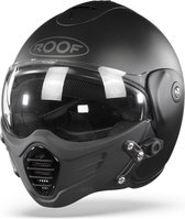 ROOF - RO9 ROADSTER MATT BLACK - ECE goedkeuring - Maat XXL - Jethelm - Scooter helm - Motorhelm - Wit Zwart - ECE 22.05 goedgekeurd