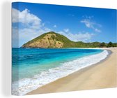 Canvas Schilderij Zee - Tropisch - Strand - Planten - 60x40 cm - Wanddecoratie