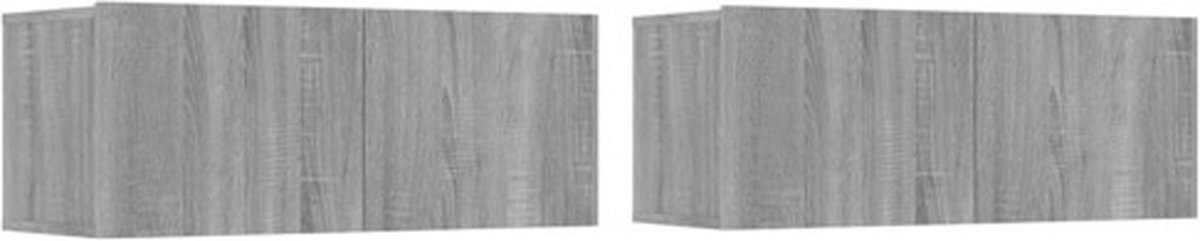 vidaXL - Tv-meubelen - 2 - st - 80x30x30 - cm - bewerkt - hout - grijs - sonoma - eiken