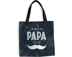 MuchoWow® Schoudertas - Strandtas - Big Shopper - Boodschappentas - Cadeau Vaderdag - Spreuken - Quote - Papa - Beste papa ooit - 45x45 cm - Katoenen tas
