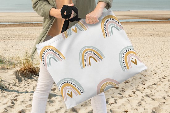 Sac bandoulière - Sac de plage - Shopper Filles - Design - Arc-en-ciel - Enfant - 50x40 cm - Sac en coton