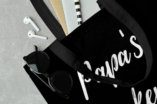 MuchoWow® Sac à bandoulière - Sac de plage - Big Shopper - Sac de courses - Citations - Dictons - Papa - Cuisine de papa - Père - 45x45 cm - Sac en coton