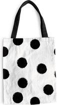 Sac bandoulière - Sac de plage - Shopper Pois - Motif - Wit - 40x50 cm - Sac coton