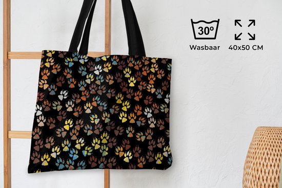 Sac Bandoulière - Sac De Plage - Motifs Shopper - Chiens - Pieds - 50x40 cm - Sac Coton