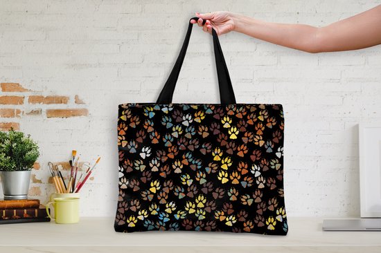 Sac Bandoulière - Sac De Plage - Motifs Shopper - Chiens - Pieds - 50x40 cm - Sac Coton