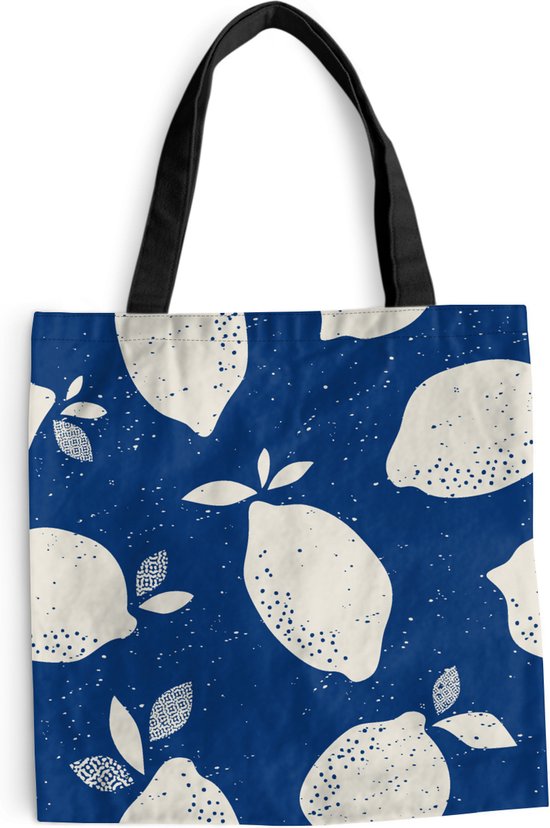 MuchoWow® Schoudertas - Strandtas - Big Shopper - Boodschappentas - Design - Citroen - Fruit - 40x40 cm - Katoenen tas