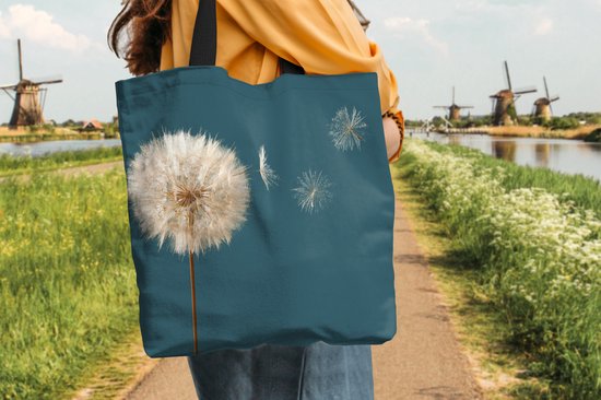 MuchoWow® Sac à bandoulière - Sac de plage - Big Shopper - Sac de courses - Pissenlit - Graines - Couleur - 45x45 cm - Sac en coton