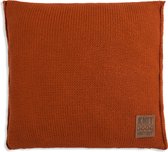 Knit Factory Uni Sierkussen - Terra - 50x50 cm - Kussenhoes inclusief kussenvulling