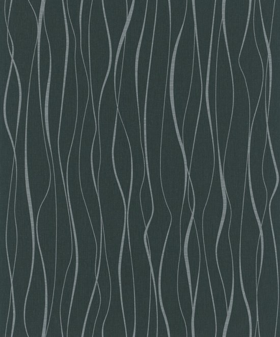 Papier peint Grijs avec lignes argentées - Papier peint intissé - Papier peint non tissé 0 10,05 m.