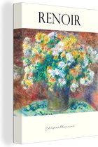 Canvas - Canvas schilderij - Renoir - Bloemenboeket - Vaas - Oude meesters - Canvas schildersdoek - Muurdecoratie - 30x40 cm