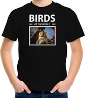 Dieren foto t-shirt Ransuil - zwart - kinderen - birds of the world - cadeau shirt uilen liefhebber - kinderkleding / kleding 146/152