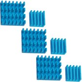 AZDelivery 3 x Set van 2 blauwe aluminium koellichamen passief compatibel met Raspberry Pi 3 met warmtegeleidende speciale kleeffolie