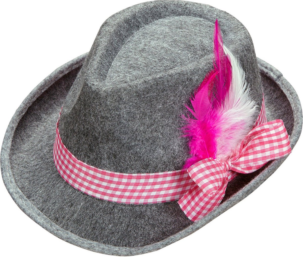 Beierse Fedora met roze veren