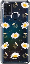 HappyCase Samsung Galaxy A21S Flexibel TPU Hoesje Bloemen print