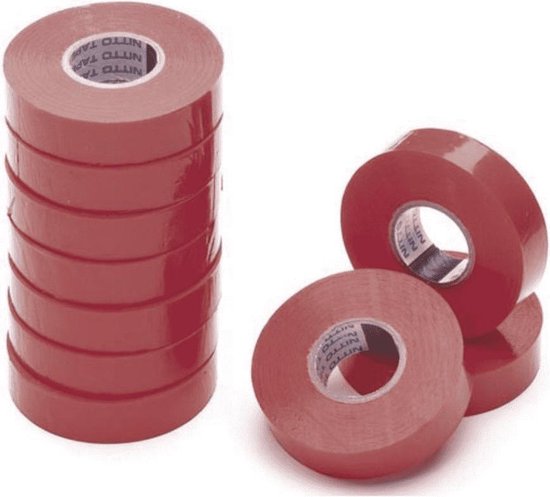 Nitto - Isolatietape - Rood - 19 mm x 20 m