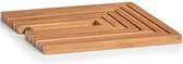 1x Bamboe houten pannenonderzetters uitklapbaar 19-34 x 19 cm - Keukenbenodigdheden - Kookbenodigdheden - Pannen/schalen onderzetters van hout