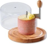 FSC® Bamboe Kaasschaaf met deksel | Cheese Slicer | Kaaskruller met Stolp | Kaas schaaf | Afm.  21 x 21 x 11 Cm.