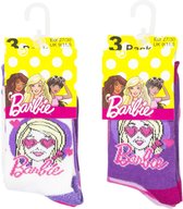 Bol.com Barbie 6 paar paars roze sokken maat 23/26 aanbieding
