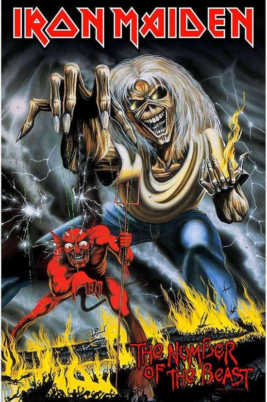 Iron Maiden Textiel Poster Number Of The Beast Multicolours