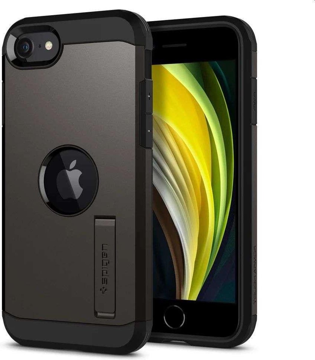 Geschikt voor Spigen Hoesje Apple iPhone SE (2020) - Tough Armor Case - Gunmetal