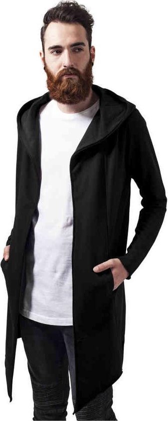 Urban Classics - Long Hooded Open Edge Lange cardigan - 5XL - Zwart