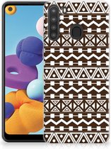 Leuk TPU Backcase Geschikt voor Samsung Galaxy A21 Telefoon Hoesje Aztec Brown