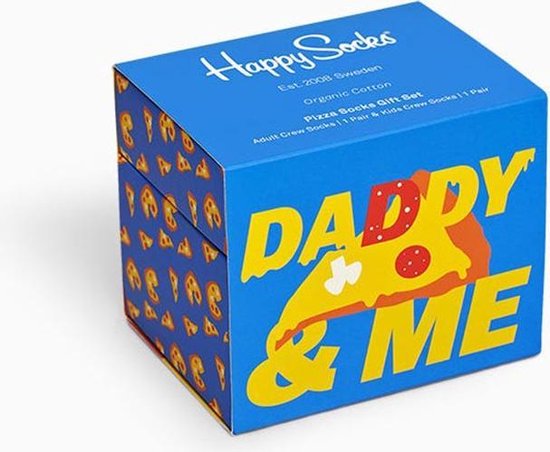 Happy Socks Mini & Me Pizza Giftbox - Maat 36/0-12M | bol