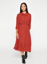 LOLALIZA Maxi jurk met driekwartsmouw - Roest - Maat 40