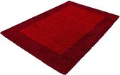 Hoogpolig vloerkleed Life - bordeaux - rood - 60x110 cm