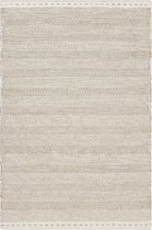 Handgeweven laagpolig vloerkleed Jaipur - Wol - Crème - 140x200 cm