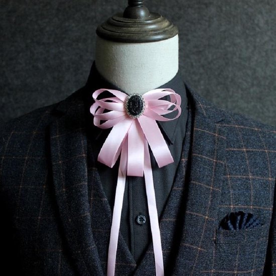 Let op type!! Mannen Diamond Ribbon Bowknoop shirt Bow tie kleding