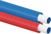 Uponor Uni Pipe PLUS 25x2.5 wit in mantelbuis 40/32 blauw rol a 50m 1093129