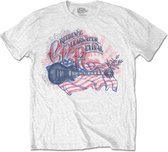Creedence Clearwater Revival - Guitar & Flag Heren T-shirt - 2XL - Wit
