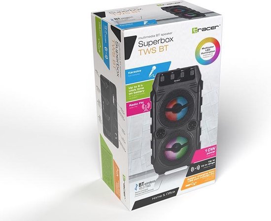 Tracer bluetooth speaker - Portable speaker - Led verlichting - 10 W - Zwart van Tracer — afbeelding 4
