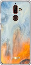 Nokia 7 Plus Hoesje Transparant TPU Case - Fire Against Water #ffffff