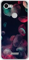 Google Pixel 3 Hoesje Transparant TPU Case - Jellyfish Bloom #ffffff